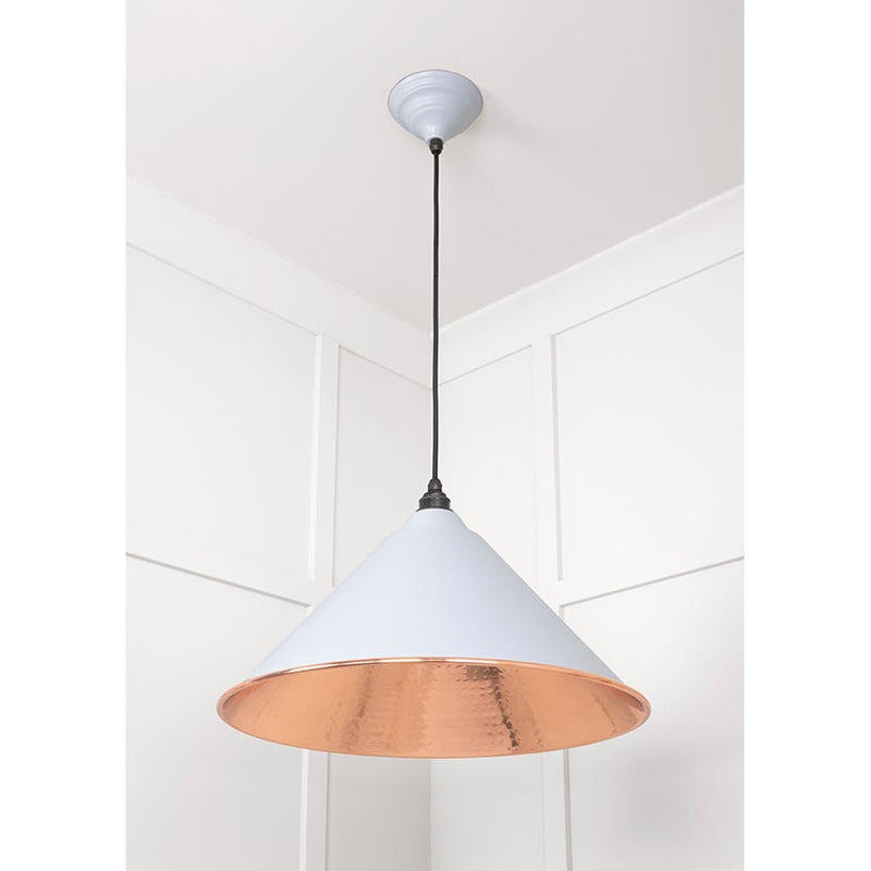 From The Anvil - Hockley Pendant in Birch - Hammered Copper - 49503BI - Choice Handles