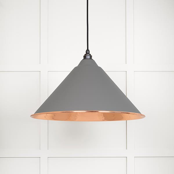 From The Anvil - Hockley Pendant in Bluff - Hammered Copper - 49503BL - Choice Handles