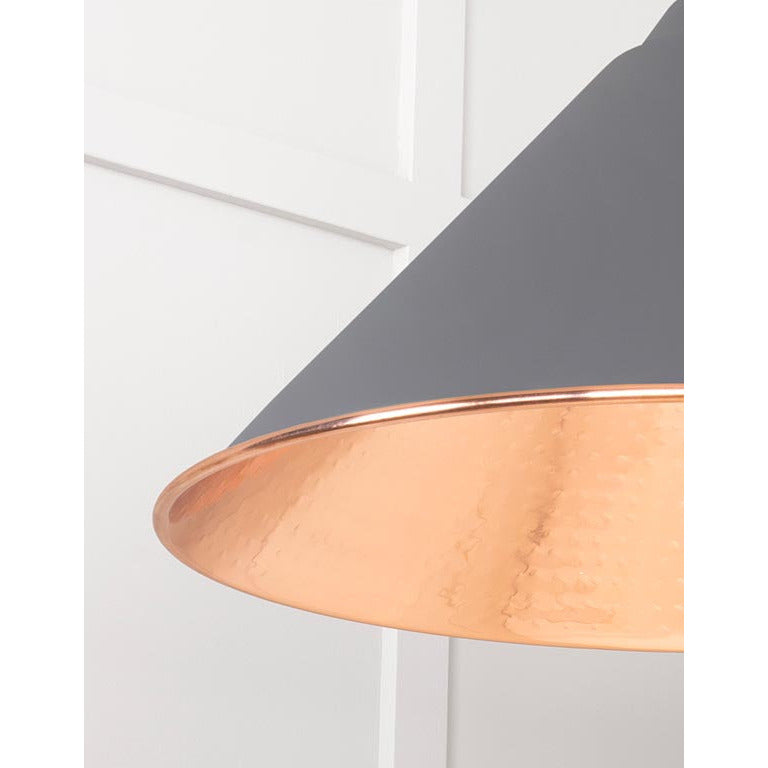 From The Anvil - Hockley Pendant in Bluff - Hammered Copper - 49503BL - Choice Handles