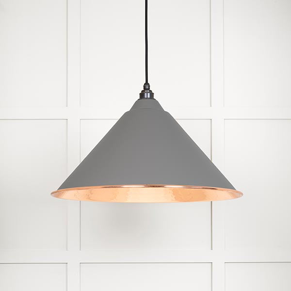 From The Anvil - Hockley Pendant in Bluff - Hammered Copper - 49503BL - Choice Handles