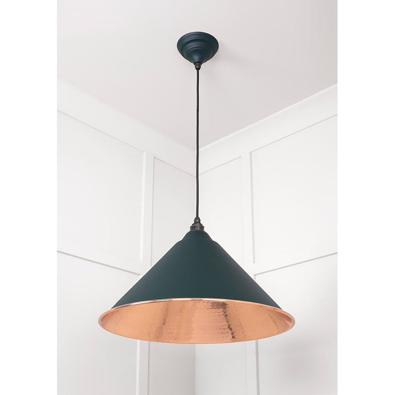 From The Anvil - Hockley Pendant in Dingle - Hammered Copper - 49503DI - Choice Handles