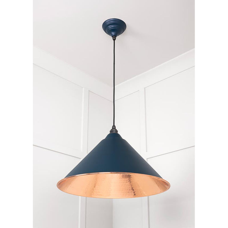 From The Anvil - Hockley Pendant in Dusk - Hammered Copper - 49503DU - Choice Handles