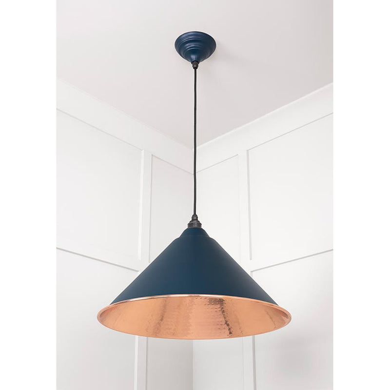 From The Anvil - Hockley Pendant in Dusk - Hammered Copper - 49503DU - Choice Handles