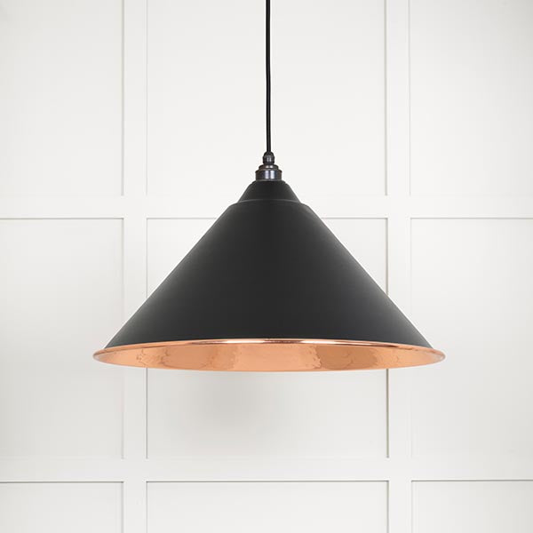 From The Anvil - Hockley Pendant in Elan Black - Hammered Copper - 49503EB - Choice Handles