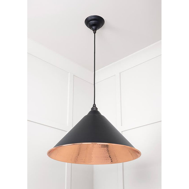 From The Anvil - Hockley Pendant in Elan Black - Hammered Copper - 49503EB - Choice Handles