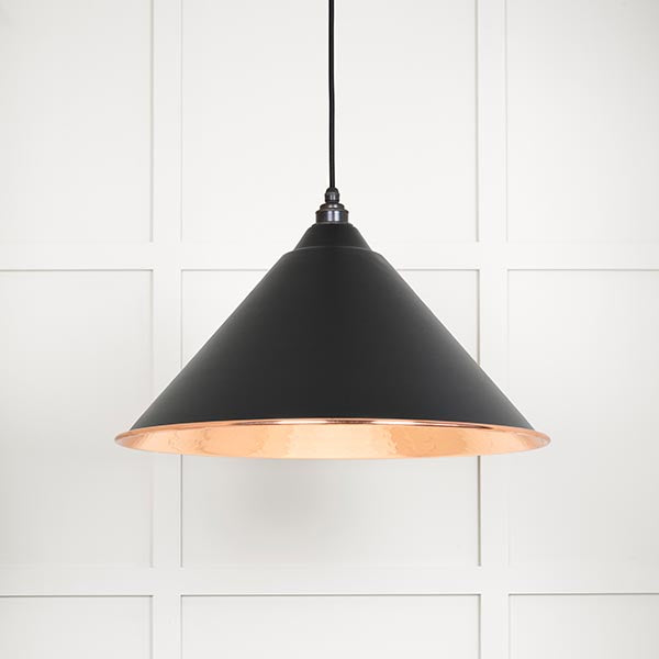 From The Anvil - Hockley Pendant in Elan Black - Hammered Copper - 49503EB - Choice Handles