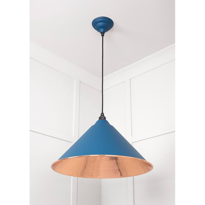 From The Anvil - Hockley Pendant in Upstream - Hammered Copper - 49503U - Choice Handles