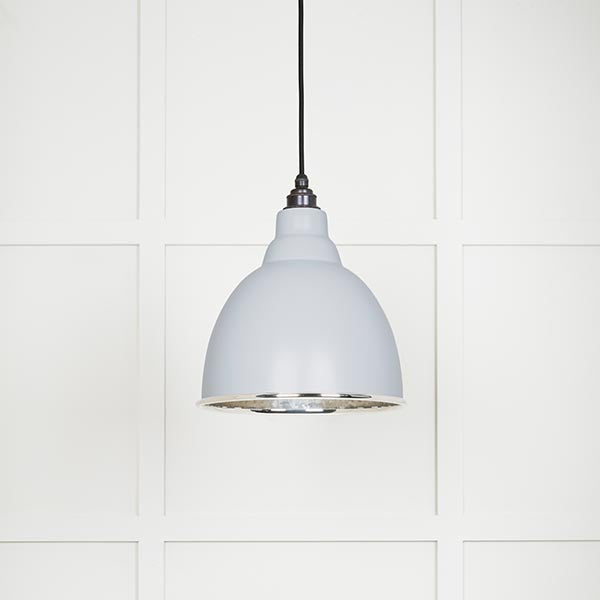 From The Anvil - Brindley Pendant in Birch - Hammered Nickel - 49511BI - Choice Handles