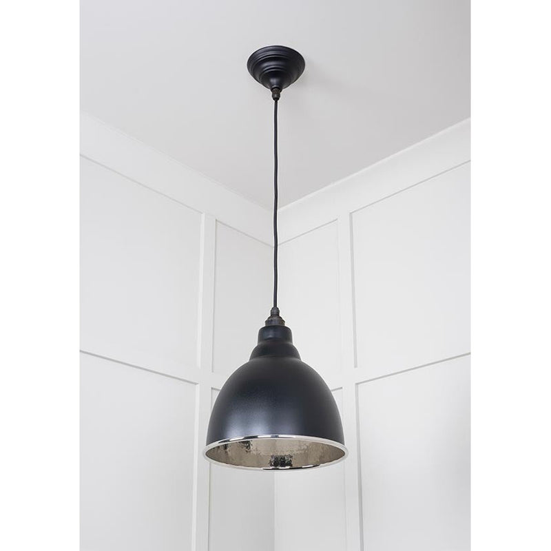 From The Anvil - Brindley Pendant in Elan Black - Hammered Nickel - 49511EB - Choice Handles