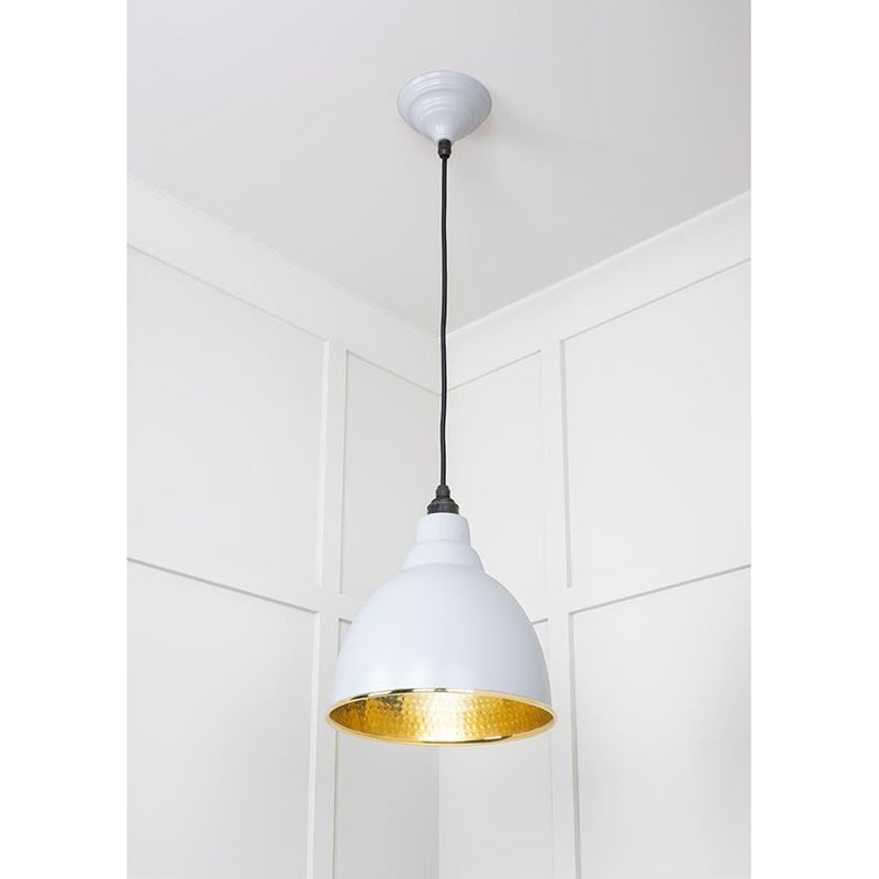 From The Anvil - Brindley Pendant in Birch - Hammered Brass - 49517BI - Choice Handles