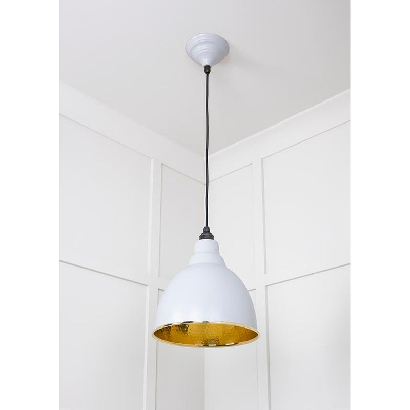 From The Anvil - Brindley Pendant in Birch - Hammered Brass - 49517BI - Choice Handles