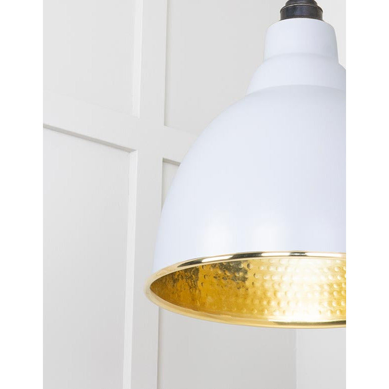 From The Anvil - Brindley Pendant in Birch - Hammered Brass - 49517BI - Choice Handles