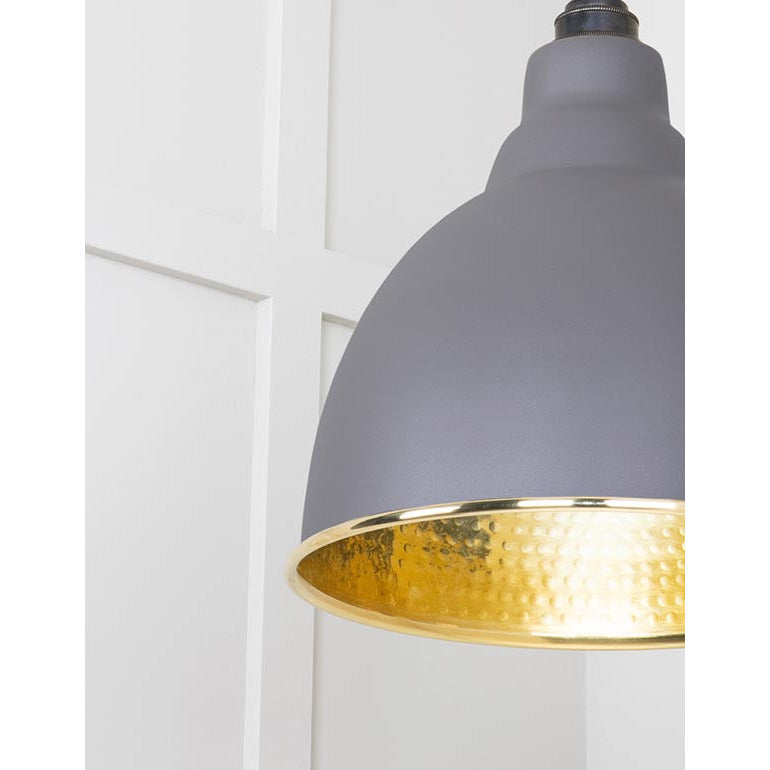 From The Anvil - Brindley Pendant in Bluff - Hammered Brass - 49517BL - Choice Handles