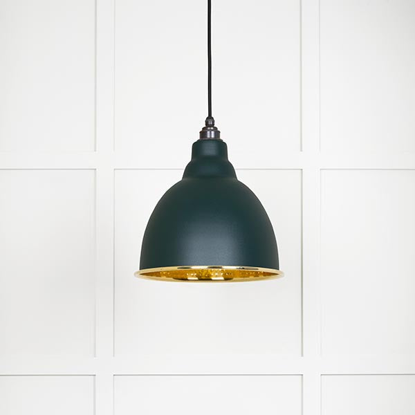 From The Anvil - Brindley Pendant in Dingle - Hammered Brass - 49517DI - Choice Handles