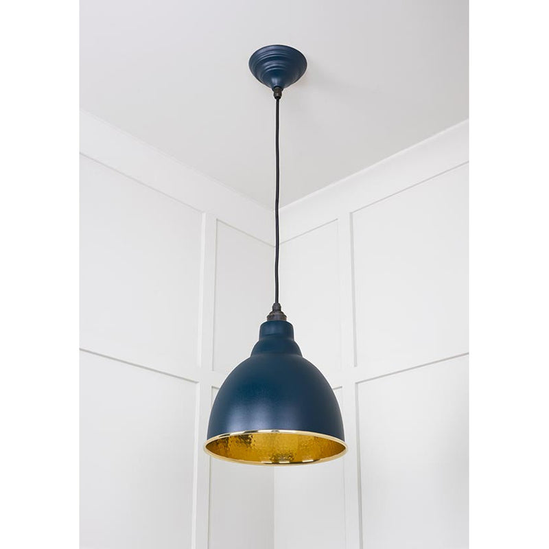 From The Anvil - Brindley Pendant in Dusk - Hammered Brass - 49517DU - Choice Handles