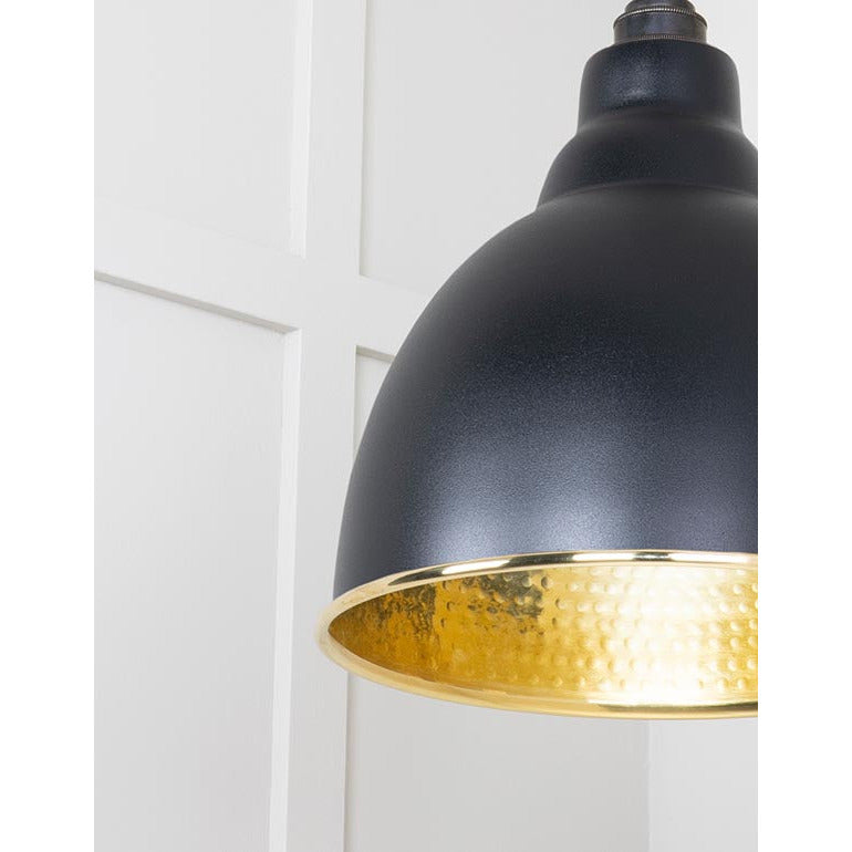 From The Anvil - Brindley Pendant in Elan Black - Hammered Brass - 49517EB - Choice Handles