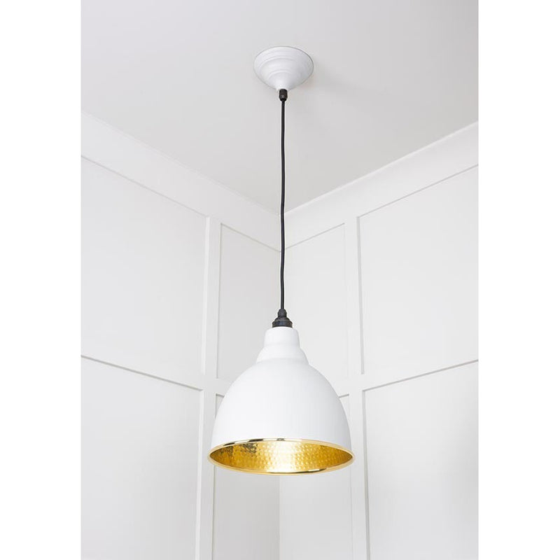 From The Anvil - Brindley Pendant in Flock - Hammered Brass - 49517F - Choice Handles