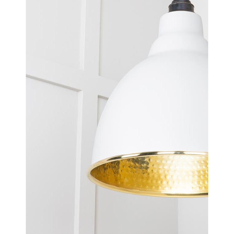 From The Anvil - Brindley Pendant in Flock - Hammered Brass - 49517F - Choice Handles