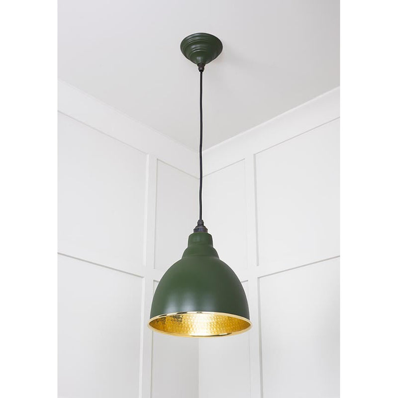 From The Anvil - Brindley Pendant in Heath - Hammered Brass - 49517H - Choice Handles