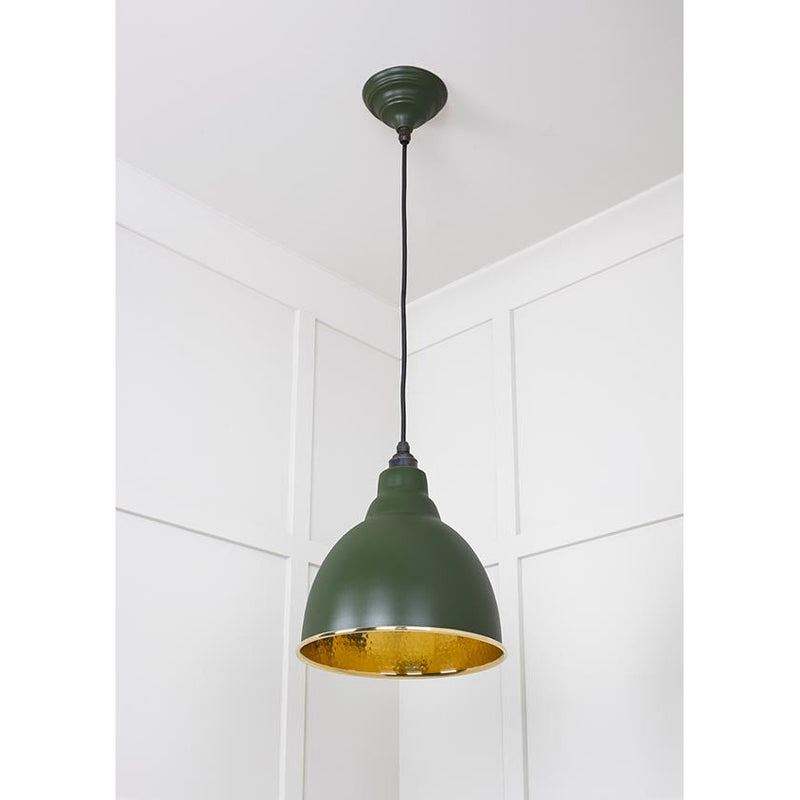 From The Anvil - Brindley Pendant in Heath - Hammered Brass - 49517H - Choice Handles