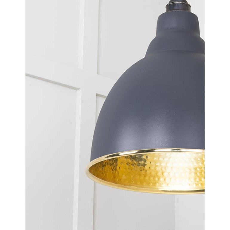 From The Anvil - Brindley Pendant in Slate - Hammered Brass - 49517SL - Choice Handles