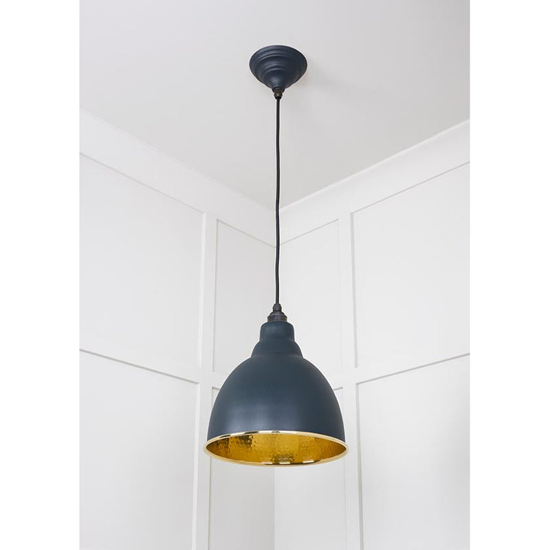 From The Anvil - Brindley Pendant in Soot - Hammered Brass - 49517SO - Choice Handles