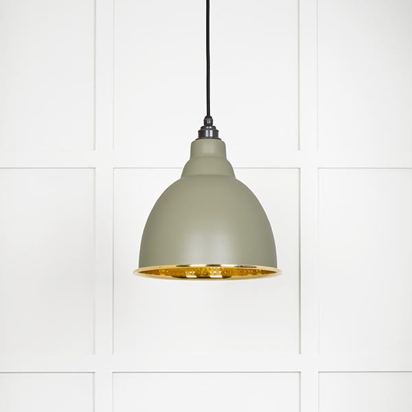 From The Anvil - Brindley Pendant in Tump - Hammered Brass - 49517TU - Choice Handles