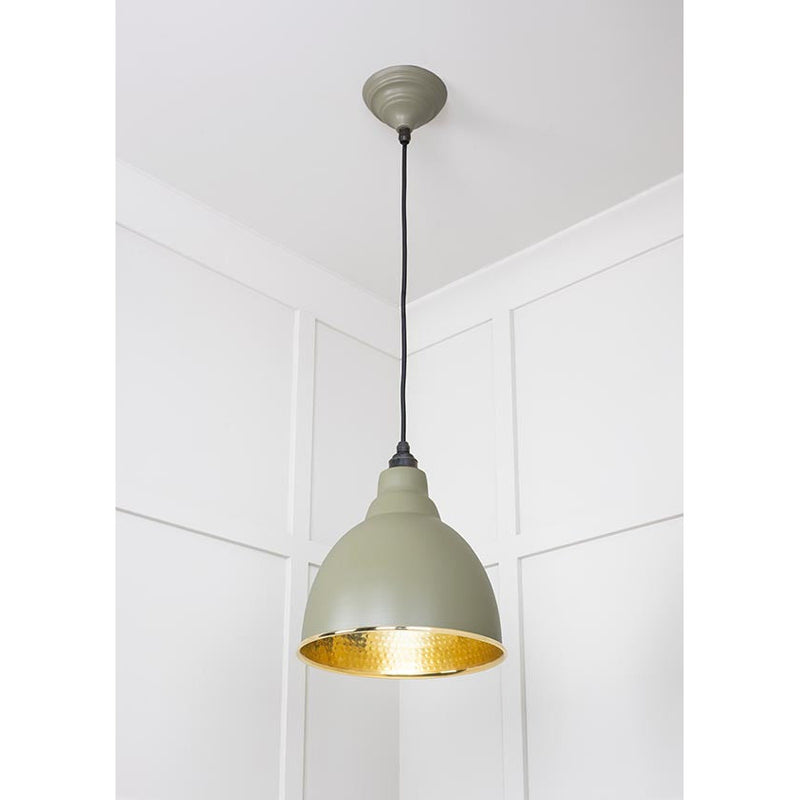 From The Anvil - Brindley Pendant in Tump - Hammered Brass - 49517TU - Choice Handles