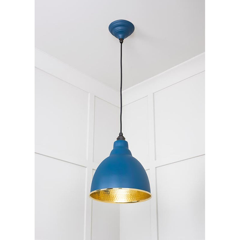 From The Anvil - Brindley Pendant in Upstream - Hammered Brass - 49517U - Choice Handles