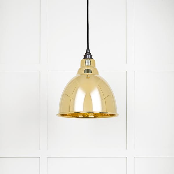 From The Anvil - Brindley Pendant - Hammered Brass - 49517 - Choice Handles