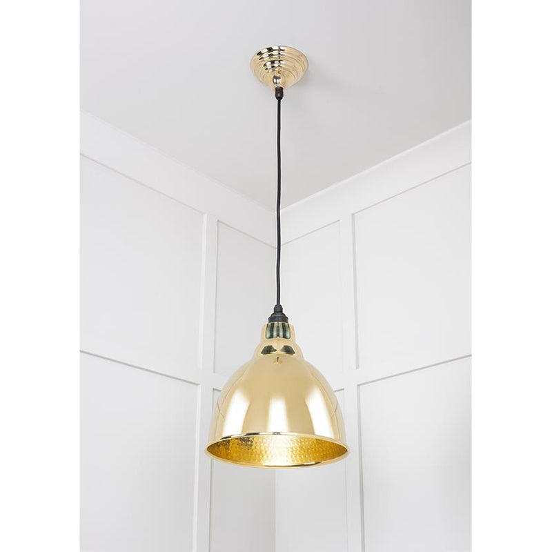 From The Anvil - Brindley Pendant - Hammered Brass - 49517 - Choice Handles