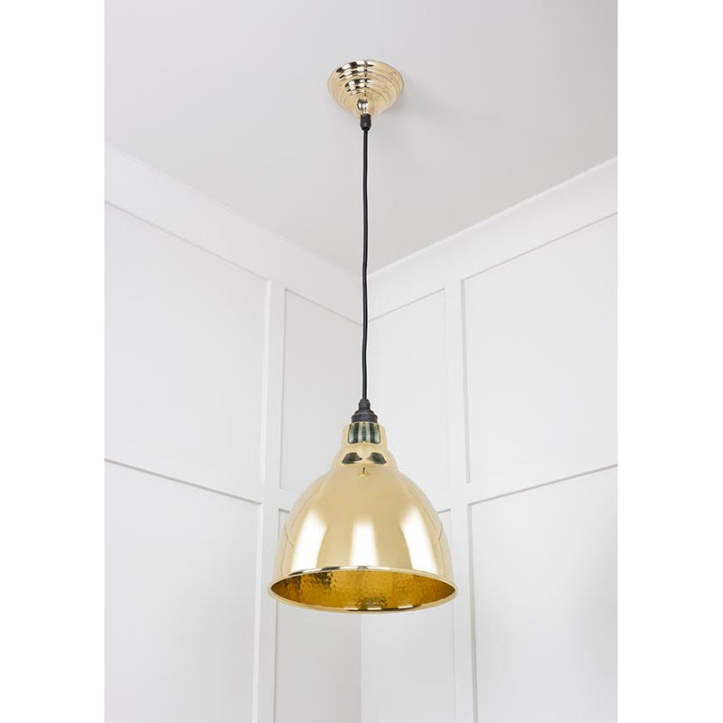 From The Anvil - Brindley Pendant - Hammered Brass - 49517 - Choice Handles