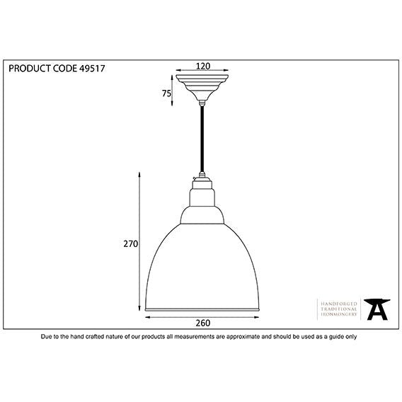 From The Anvil - Brindley Pendant - Hammered Brass - 49517 - Choice Handles