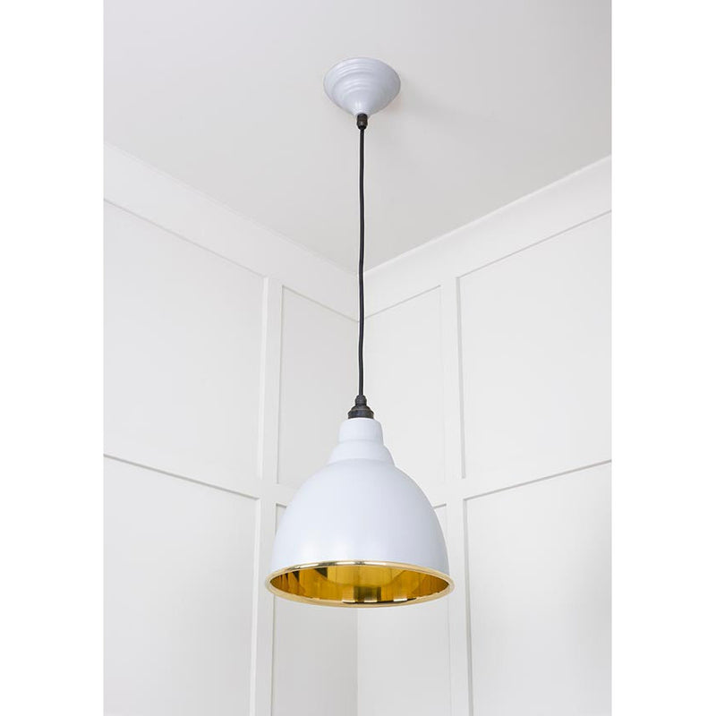 From The Anvil - Brindley Pendant in Birch - Smooth Brass - 49518BI - Choice Handles