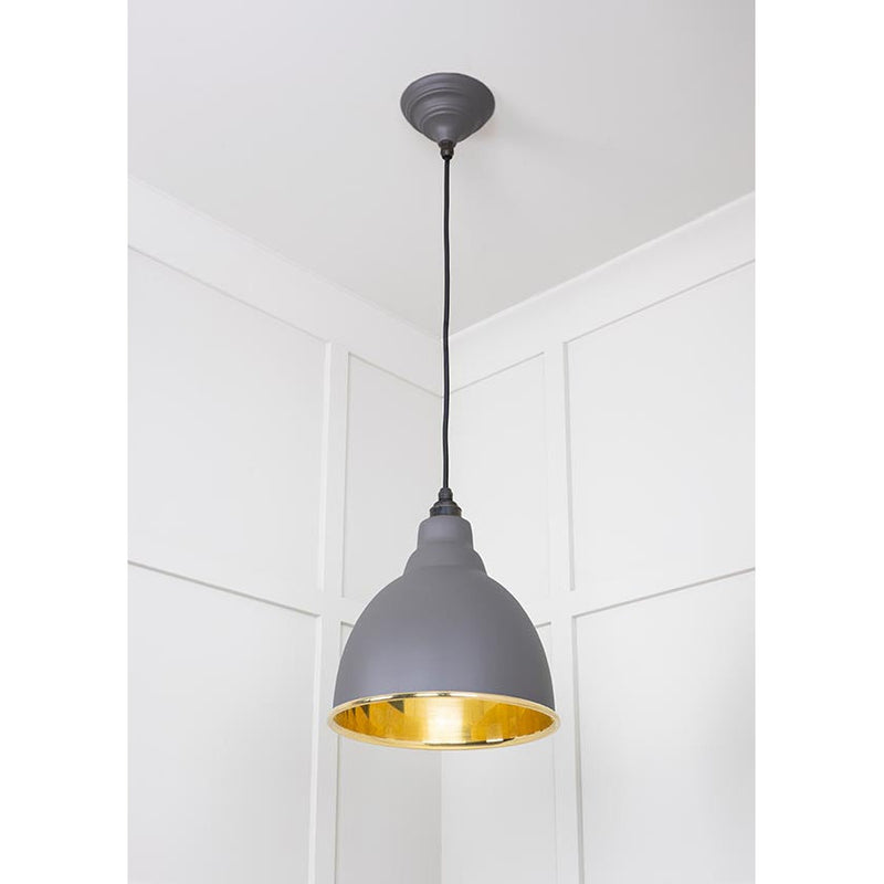 From The Anvil - Brindley Pendant in Bluff - Smooth Brass - 49518BL - Choice Handles