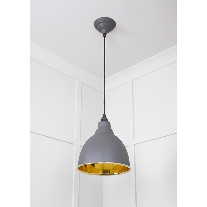 From The Anvil - Brindley Pendant in Bluff - Smooth Brass - 49518BL - Choice Handles