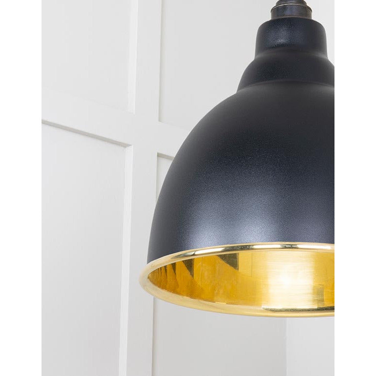 From The Anvil - Brindley Pendant in Elan Black - Smooth Brass - 49518EB - Choice Handles