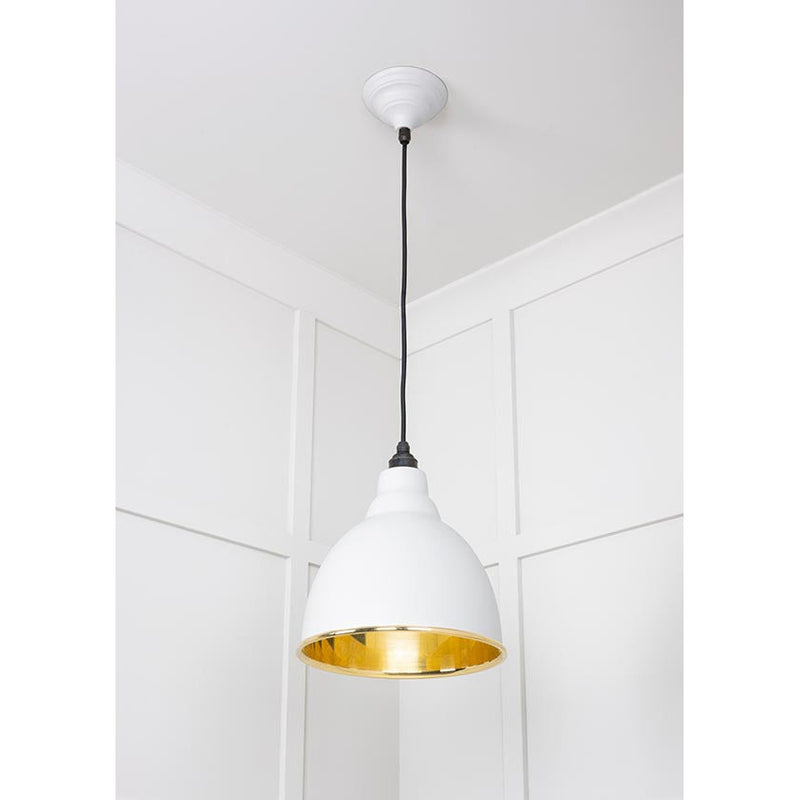 From The Anvil - Brindley Pendant in Flock - Smooth Brass - 49518F - Choice Handles