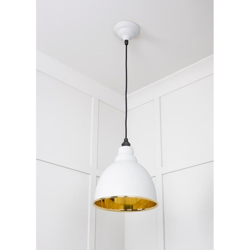 From The Anvil - Brindley Pendant in Flock - Smooth Brass - 49518F - Choice Handles