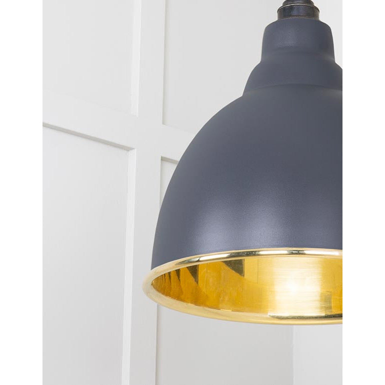 From The Anvil - Brindley Pendant in Slate - Smooth Brass - 49518SL - Choice Handles