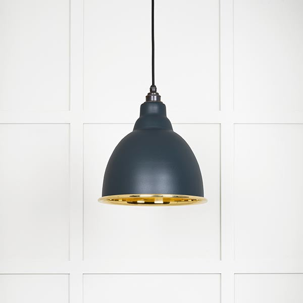 From The Anvil - Brindley Pendant in Soot - Smooth Brass - 49518SO - Choice Handles