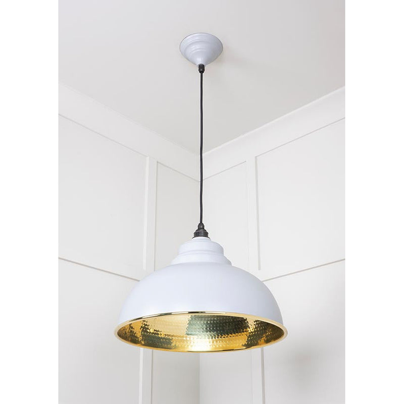 From The Anvil - Harborne Pendant in Birch - Hammered Brass - 49521BI - Choice Handles