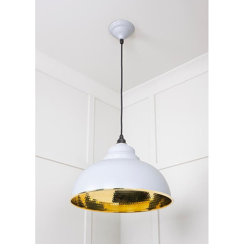 From The Anvil - Harborne Pendant in Birch - Hammered Brass - 49521BI - Choice Handles