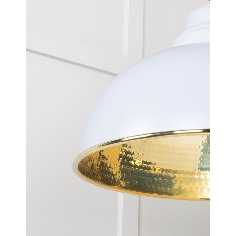 From The Anvil - Harborne Pendant in Birch - Hammered Brass - 49521BI - Choice Handles