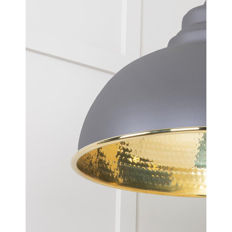 From The Anvil - Harborne Pendant in Bluff - Hammered Brass - 49521BL - Choice Handles