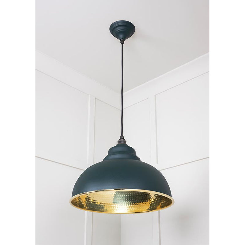 From The Anvil - Harborne Pendant in Dingle - Hammered Brass - 49521DI - Choice Handles