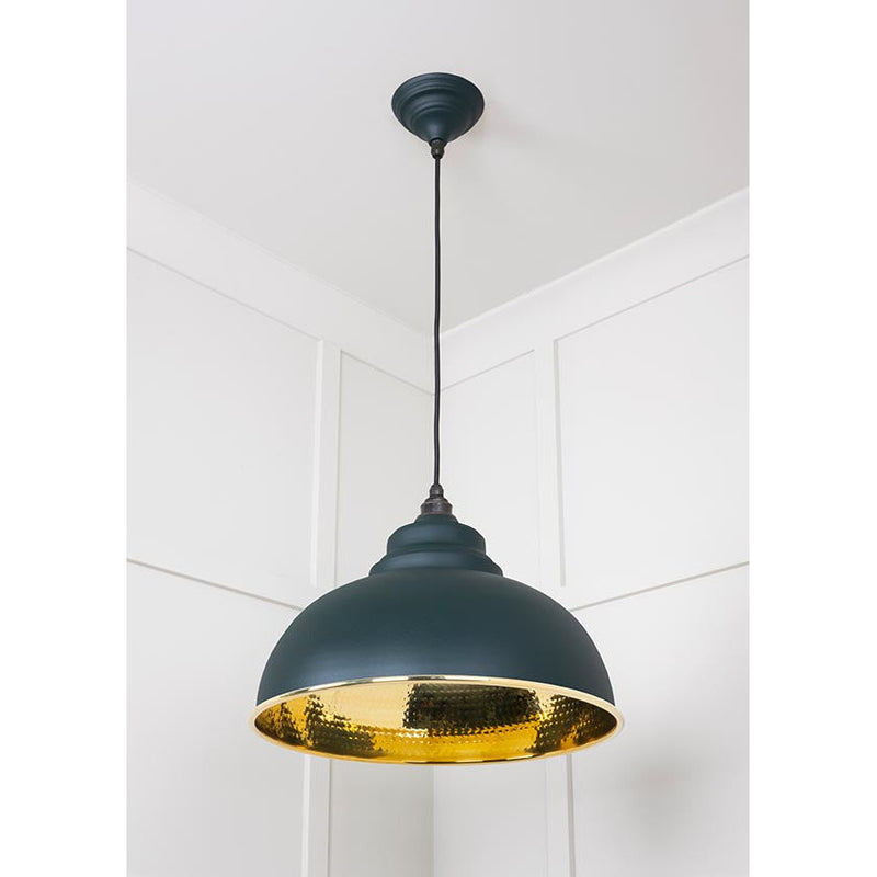 From The Anvil - Harborne Pendant in Dingle - Hammered Brass - 49521DI - Choice Handles