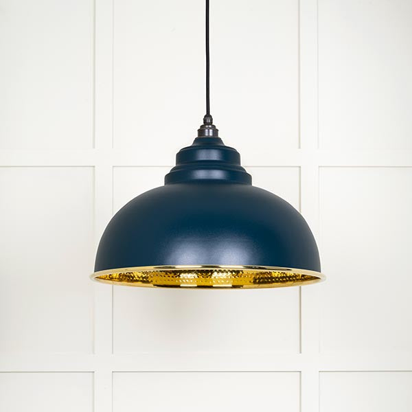 From The Anvil - Harborne Pendant in Dusk - Hammered Brass - 49521DU - Choice Handles