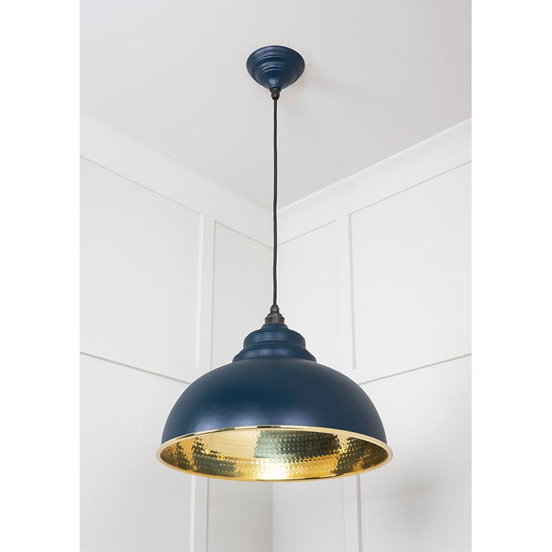 From The Anvil - Harborne Pendant in Dusk - Hammered Brass - 49521DU - Choice Handles