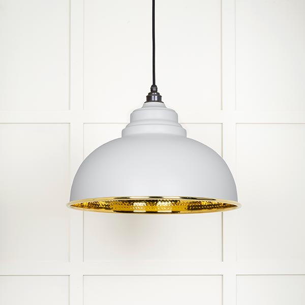 From The Anvil - Harborne Pendant in Flock - Hammered Brass - 49521F - Choice Handles